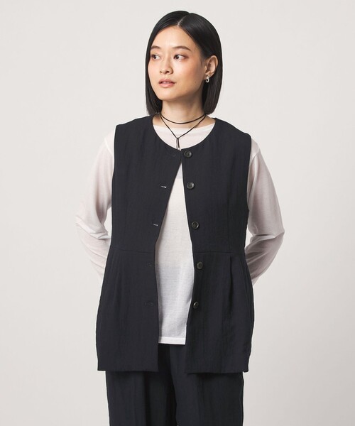 A DAY IN THE LIFE UNITED ARROWS(アデイインザライフユナイテッドアローズ)の「シボ ペプラムベスト+パンツ ‐セットアイテム・ウォッシャブル‐<A DAY IN THE LIFE>(ワンピース・レディース・ブラック/ダークブラウン/ネイビー・FREE)」の12枚目の写真