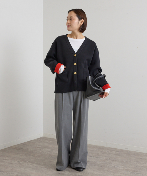 U by SPICK&SPAN(ユーバイスピックアンドスパン)の「金ボタンカラーニットカーデ(カーディガン/ボレロ・レディース・チャコールグレー/ネイビー・FREE)」の16枚目の写真