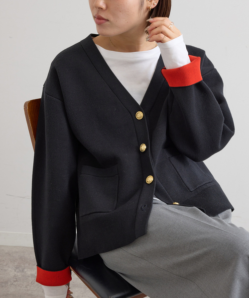U by SPICK&SPAN(ユーバイスピックアンドスパン)の「金ボタンカラーニットカーデ(カーディガン/ボレロ・レディース・チャコールグレー/ネイビー・FREE)」の20枚目の写真