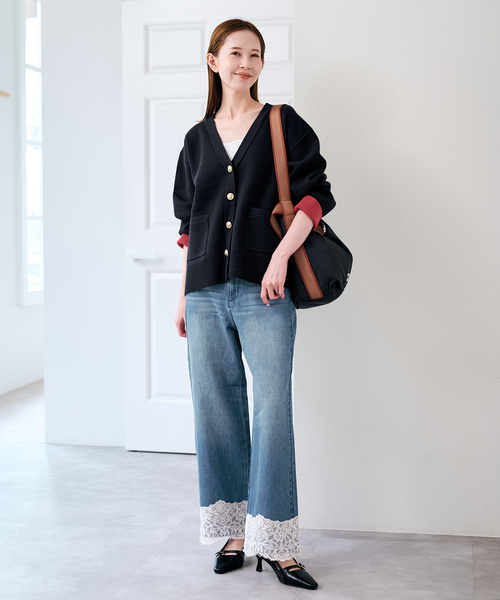 U by SPICK&SPAN(ユーバイスピックアンドスパン)の「金ボタンカラーニットカーデ(カーディガン/ボレロ・レディース・チャコールグレー/ネイビー・FREE)」の22枚目の写真