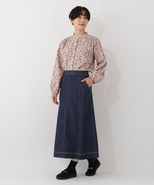 Afternoon Tea(アフタヌーンティー)の「デニムセミフレアスカート ORGABITS(スカート・レディース・ネイビー/ブルー・MEDIUM)」の5枚目の写真