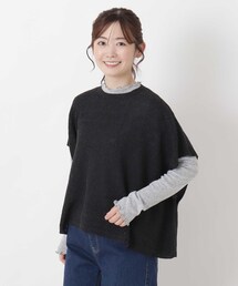 綿タッチ 柄編みプルオーバーベスト