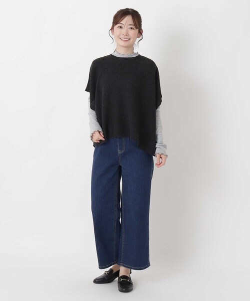 one'sterrace（ワンズテラス）の「綿タッチ 柄編みプルオーバーベスト（ベスト・レディース・ブラック系8/ブラウン系8・02）」の13枚目の写真