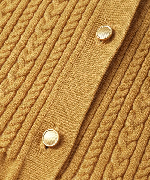 ROPE' PICNIC(ロペピクニック)の「アンチピリングミニケーブルペプラムカーディガン(カーディガン/ボレロ・レディース・マスタード/ダークブラウン/キナリ/ネイビー・FREE)」の10枚目の写真