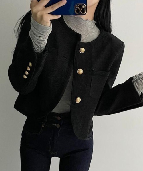 semplice(センプリチェ)の「ジャケット【韓国ファッション】(その他アウター・レディース・ブラック・F)」の5枚目の写真
