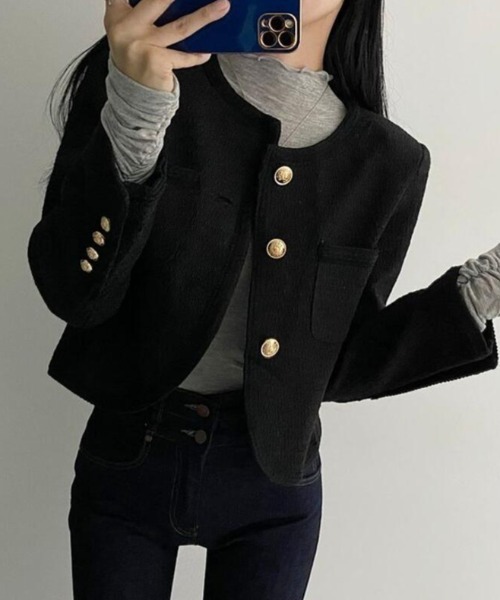 semplice(センプリチェ)の「ジャケット【韓国ファッション】(その他アウター・レディース・ブラック・F)」の3枚目の写真