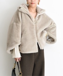 ミンクファー スタンドネックショートコート