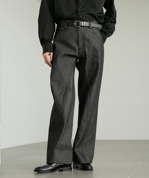 RAGEBLUE(レイジブルー)の「3D SEAM SEMI-FLARED DENIM PANTS/3Dシームセミフレアデニムパンツ【セットアップ対応】(デニムパンツ・メンズ・インディゴブルー/ブラック・LARGE/MEDIUM)」の9枚目の写真