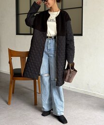 Chez toi | キルティング切替コート(その他アウター)