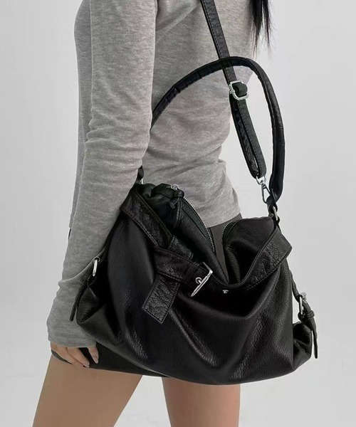 Miniministore(ミニミニストア)の「2WAY ワンショルダーバッグ 大容量(ショルダーバッグ・レディース・シルバーグレー/ブラック/ホワイト・FREE)」の3枚目の写真