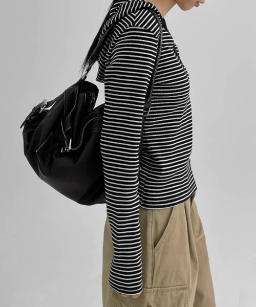 Miniministore(ミニミニストア)の「2WAY ワンショルダーバッグ 大容量(ショルダーバッグ・レディース・シルバーグレー/ブラック/ホワイト・FREE)」の5枚目の写真
