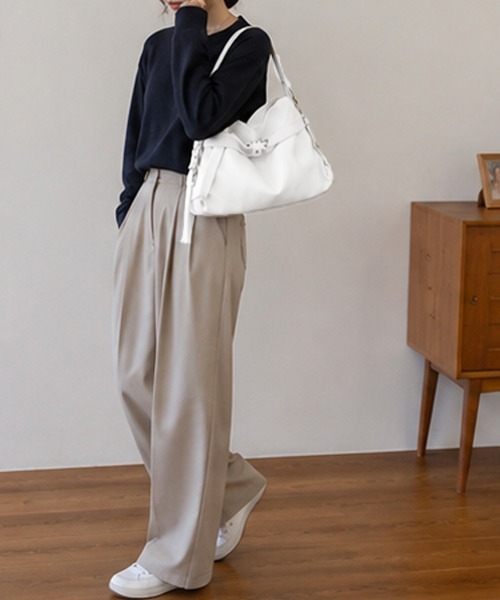 Miniministore(ミニミニストア)の「2WAY ワンショルダーバッグ 大容量(ショルダーバッグ・レディース・シルバーグレー/ブラック/ホワイト・FREE)」の17枚目の写真