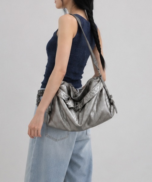 Miniministore(ミニミニストア)の「2WAY ワンショルダーバッグ 大容量(ショルダーバッグ・レディース・シルバーグレー/ブラック/ホワイト・FREE)」の20枚目の写真