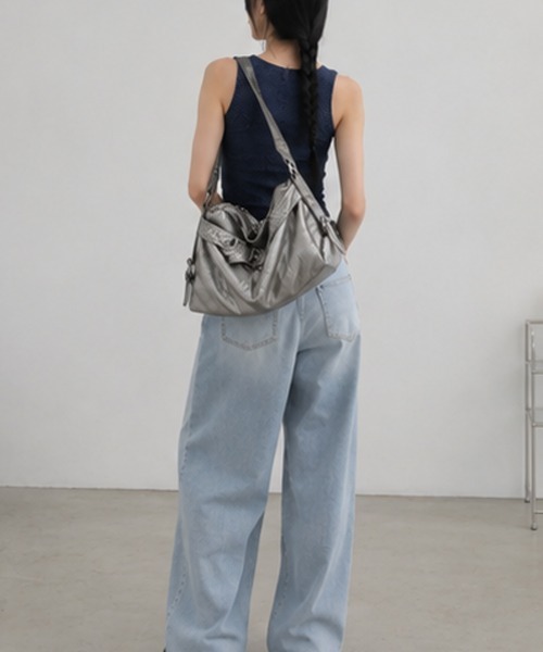 Miniministore(ミニミニストア)の「2WAY ワンショルダーバッグ 大容量(ショルダーバッグ・レディース・シルバーグレー/ブラック/ホワイト・FREE)」の22枚目の写真