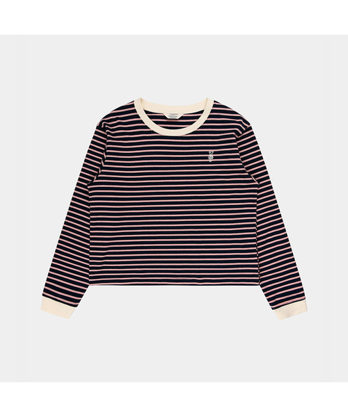 PIGMENT（ピグメント）の「ダンガラクママンツーマン (YZTS2607020)（スウェット・レディース・レッド/ネイビー/アイボリー・FREE）」の2枚目の写真