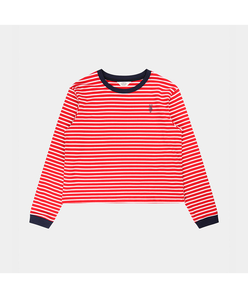 PIGMENT（ピグメント）の「ダンガラクママンツーマン (YZTS2607020)（スウェット・レディース・レッド/ネイビー/アイボリー・FREE）」の3枚目の写真