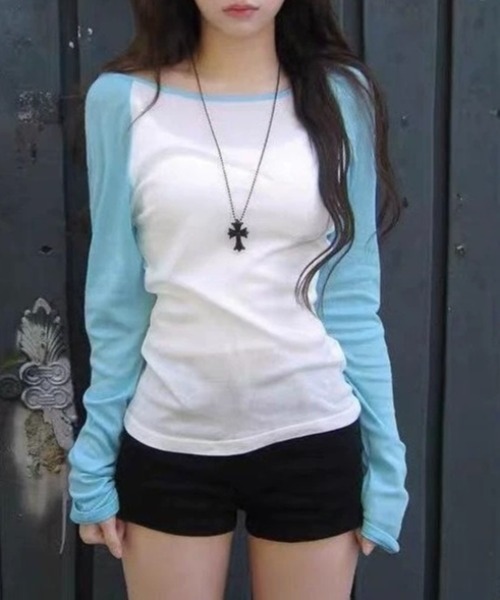Vipoa(ヴィポア)の「Simple mood raglan tee(Tシャツ/カットソー・レディース・ブルー系その他・FREE)」の11枚目の写真
