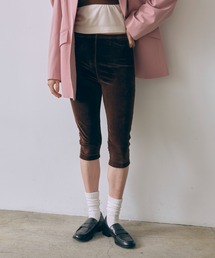 Velour Slim-Fit Biker Leggings