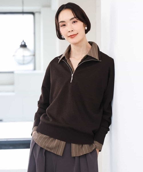 MICHEL KLEIN(ミッシェル・クラン)の「ヴィンテージライクストライプシャツ(シャツ/ブラウス・レディース・カーキ/ホワイト・38)」の10枚目の写真