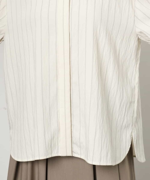 MICHEL KLEIN(ミッシェル・クラン)の「ヴィンテージライクストライプシャツ(シャツ/ブラウス・レディース・カーキ/ホワイト・38)」の20枚目の写真