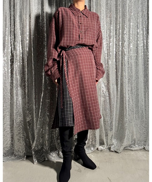 PROVOKE (プロヴォーク)の「CHECK BIG SHIRT(シャツ/ブラウス・レディース・ブラック/ブラウン・FREE)」の1枚目の写真