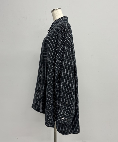 PROVOKE (プロヴォーク)の「CHECK BIG SHIRT(シャツ/ブラウス・レディース・ブラック/ブラウン・FREE)」の4枚目の写真