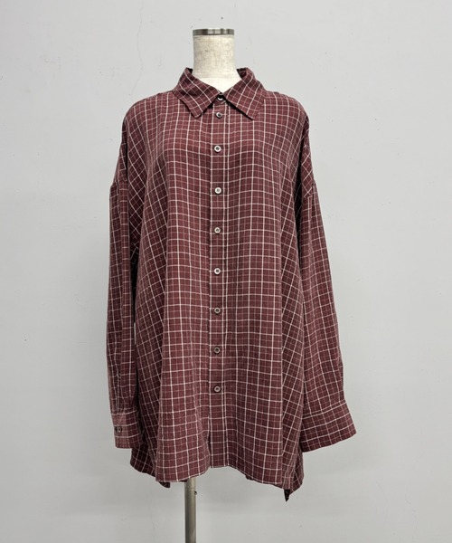 PROVOKE (プロヴォーク)の「CHECK BIG SHIRT(シャツ/ブラウス・レディース・ブラック/ブラウン・FREE)」の6枚目の写真