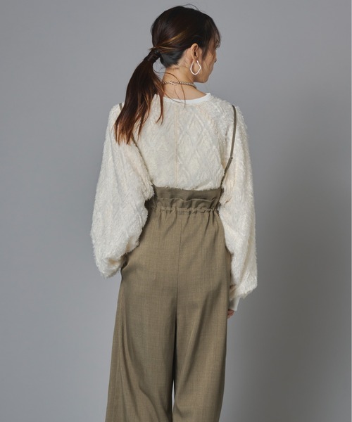 terrace（テラス）の「フロントジップ&ギャザー キャミサロペット（つなぎ/オールインワン・レディース・グレイッシュベージュ・FREE）」の5枚目の写真