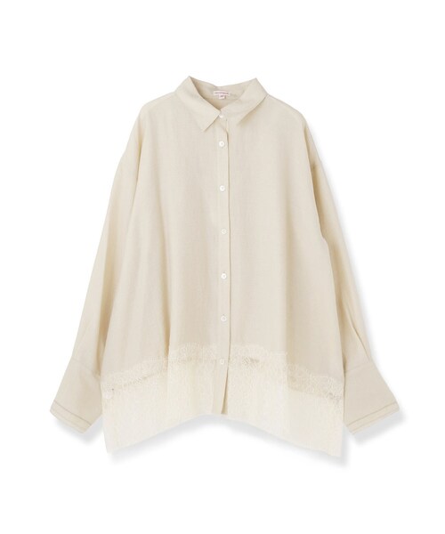 DRESSTERIOR(ドレステリア)の「ヴィンテージライク レーストリムシャツ(シャツ/ブラウス・レディース・ライトベージュ/ブラック・36/38)」の3枚目の写真