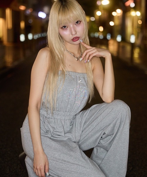 lilLilly（リルリリー）の「ベアオールインワン（LILICIOUS by lilLilly）（つなぎ/オールインワン・レディース・ブラック/グレー/ホワイト・FREE）」の9枚目の写真