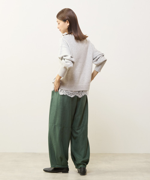 MELROSE claire（メルローズ クレール）の「【裾レースニットプルオーバー】（ニット/セーター・レディース・ライトグレー/ネイビー/グリーン・FREE）」の7枚目の写真