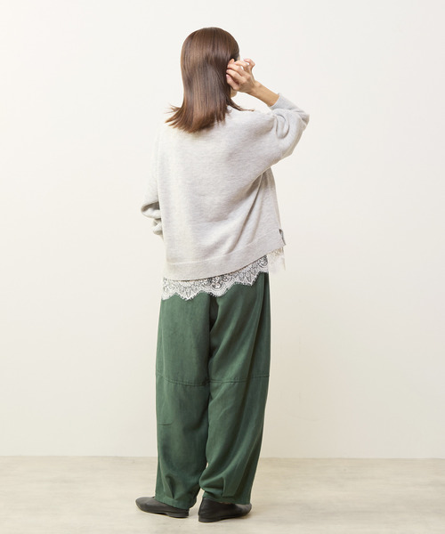 MELROSE claire（メルローズ クレール）の「【裾レースニットプルオーバー】（ニット/セーター・レディース・ライトグレー/ネイビー/グリーン・FREE）」の8枚目の写真