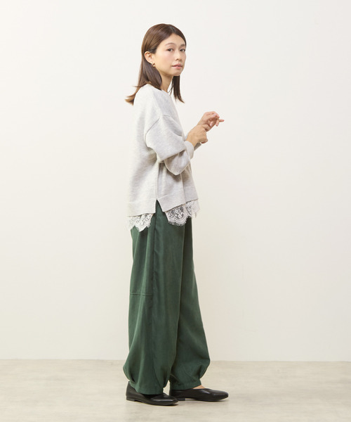 MELROSE claire（メルローズ クレール）の「【裾レースニットプルオーバー】（ニット/セーター・レディース・ライトグレー/ネイビー/グリーン・FREE）」の9枚目の写真