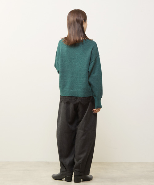 MELROSE claire（メルローズ クレール）の「【裾レースニットプルオーバー】（ニット/セーター・レディース・ライトグレー/ネイビー/グリーン・FREE）」の13枚目の写真