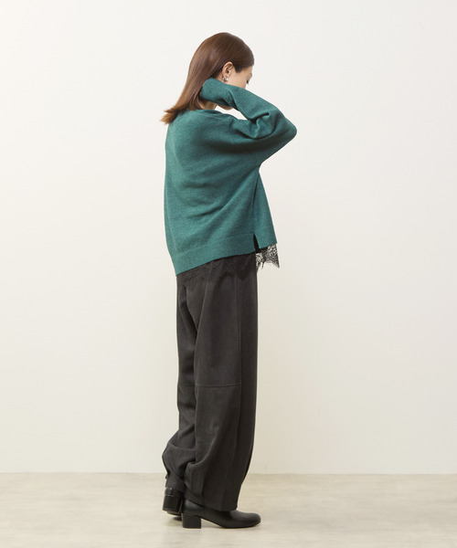 MELROSE claire（メルローズ クレール）の「【裾レースニットプルオーバー】（ニット/セーター・レディース・ライトグレー/ネイビー/グリーン・FREE）」の14枚目の写真