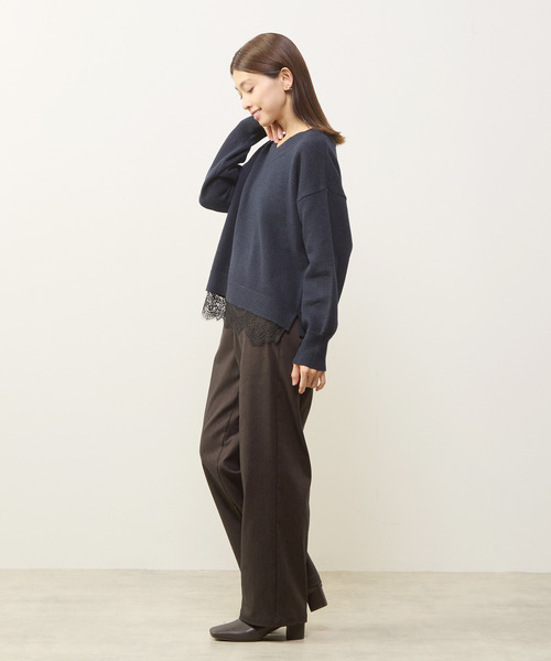 MELROSE claire（メルローズ クレール）の「【裾レースニットプルオーバー】（ニット/セーター・レディース・ライトグレー/ネイビー/グリーン・FREE）」の20枚目の写真