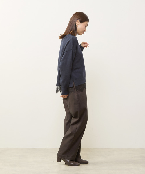 MELROSE claire（メルローズ クレール）の「【裾レースニットプルオーバー】（ニット/セーター・レディース・ライトグレー/ネイビー/グリーン・FREE）」の22枚目の写真