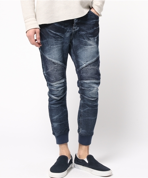 VENCEEXCHANGE（ヴァンスエクスチェンジ）の「裾リブバイカードビーデニム    （デニムパンツ・メンズ・ネイビー/ブラック/ブルー/グレー・MEDIUM/LARGE/SMALL）」の3枚目の写真