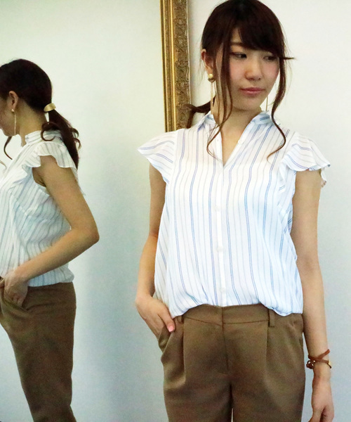 N.（N. Natural Beauty Basic）（エヌエヌナチュラルビューティーベーシック）の「ビエラブラウス シャツカラー（シャツ/ブラウス・レディース・ネイビー/ブルー系その他/ブルー/ホワイト/ピンク/カーキ/クリアブルー/カーキオリーブ・MEDIUM）」の7枚目の写真