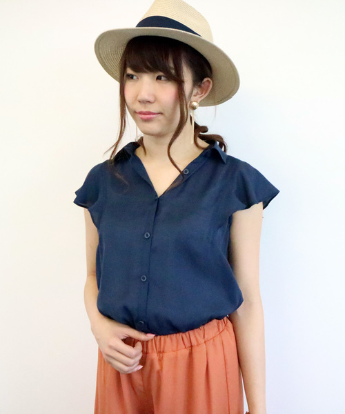 N.（N. Natural Beauty Basic）（エヌエヌナチュラルビューティーベーシック）の「ビエラブラウス シャツカラー（シャツ/ブラウス・レディース・ネイビー/ブルー系その他/ブルー/ホワイト/ピンク/カーキ/クリアブルー/カーキオリーブ・MEDIUM）」の4枚目の写真