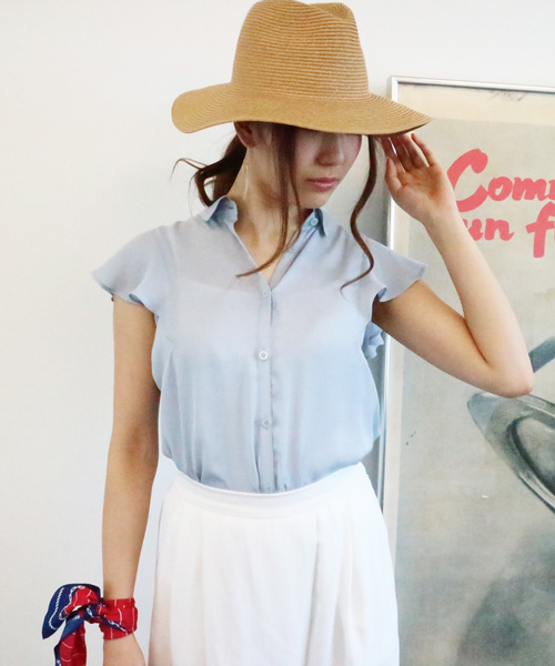 N.（N. Natural Beauty Basic）（エヌエヌナチュラルビューティーベーシック）の「ビエラブラウス シャツカラー（シャツ/ブラウス・レディース・ネイビー/ブルー系その他/ブルー/ホワイト/ピンク/カーキ/クリアブルー/カーキオリーブ・MEDIUM）」の5枚目の写真