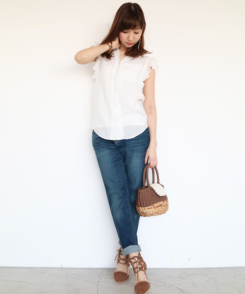 N.（N. Natural Beauty Basic）（エヌエヌナチュラルビューティーベーシック）の「ビエラブラウス シャツカラー（シャツ/ブラウス・レディース・ネイビー/ブルー系その他/ブルー/ホワイト/ピンク/カーキ/クリアブルー/カーキオリーブ・MEDIUM）」の20枚目の写真