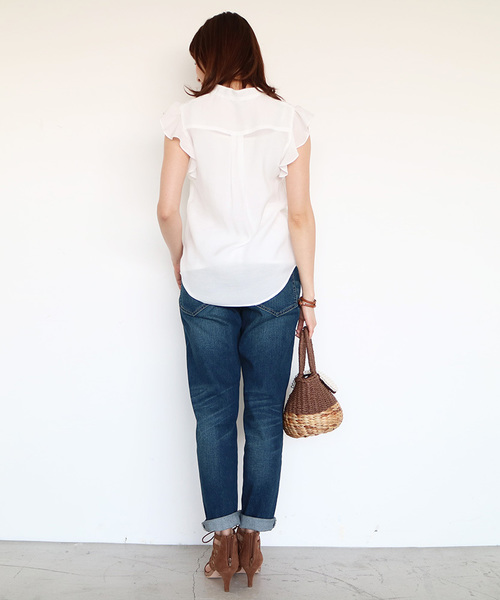 N.（N. Natural Beauty Basic）（エヌエヌナチュラルビューティーベーシック）の「ビエラブラウス シャツカラー（シャツ/ブラウス・レディース・ネイビー/ブルー系その他/ブルー/ホワイト/ピンク/カーキ/クリアブルー/カーキオリーブ・MEDIUM）」の22枚目の写真