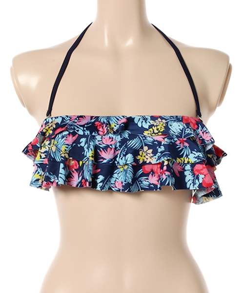 Luz Llena (philter)（ラズレナ　フィルター）の「[単品]2way・花柄3段フリルブラトップ/3Dビキニ（水着・レディース・イエロー/ネイビー・SMALL/LARGE/MEDIUM）」の9枚目の写真