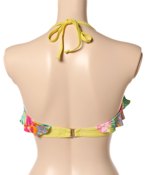 Luz Llena (philter)（ラズレナ　フィルター）の「[単品]2way・花柄3段フリルブラトップ/3Dビキニ（水着・レディース・イエロー/ネイビー・SMALL/LARGE/MEDIUM）」の4枚目の写真