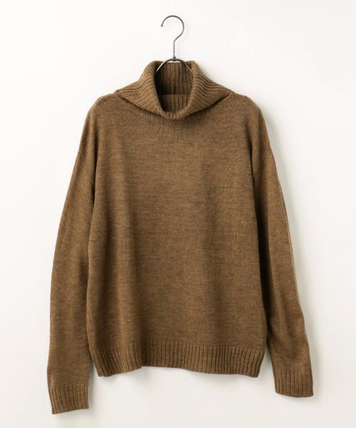 RAY CASSIN（レイカズン）の「タートルネックプルオーバー（ニット/セーター・レディース・ネイビー/オフホワイト/杢グレー/キャメル・FREE）」の4枚目の写真