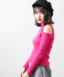 WEGO | WEGO/オープンショルダーピチリブカットソー(Tシャツ/カットソー)