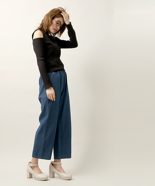 WEGO(ウィゴー)の「WEGO/オープンショルダーピチリブカットソー(Tシャツ/カットソー・レディース・ホワイト系その他5/ブラック/ピンク/レッド/ホワイト・FREE)」の14枚目の写真