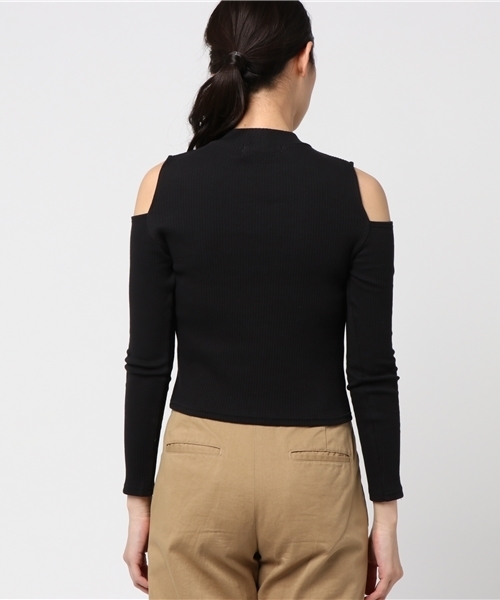 WEGO(ウィゴー)の「WEGO/オープンショルダーピチリブカットソー(Tシャツ/カットソー・レディース・ホワイト系その他5/ブラック/ピンク/レッド/ホワイト・FREE)」の8枚目の写真