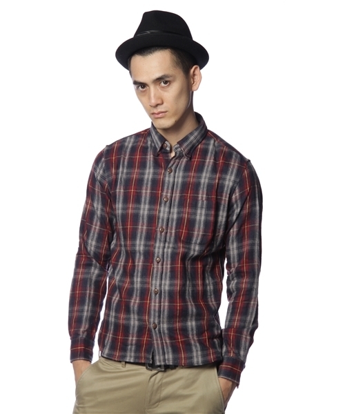 CIAOPANIC(チャオパニック)の「ビエラキモウチェックシャツL/S(シャツ/ブラウス・メンズ・レッド/グレー/オレンジ/パープル/グリーン・MEDIUM/LARGE)」の2枚目の写真